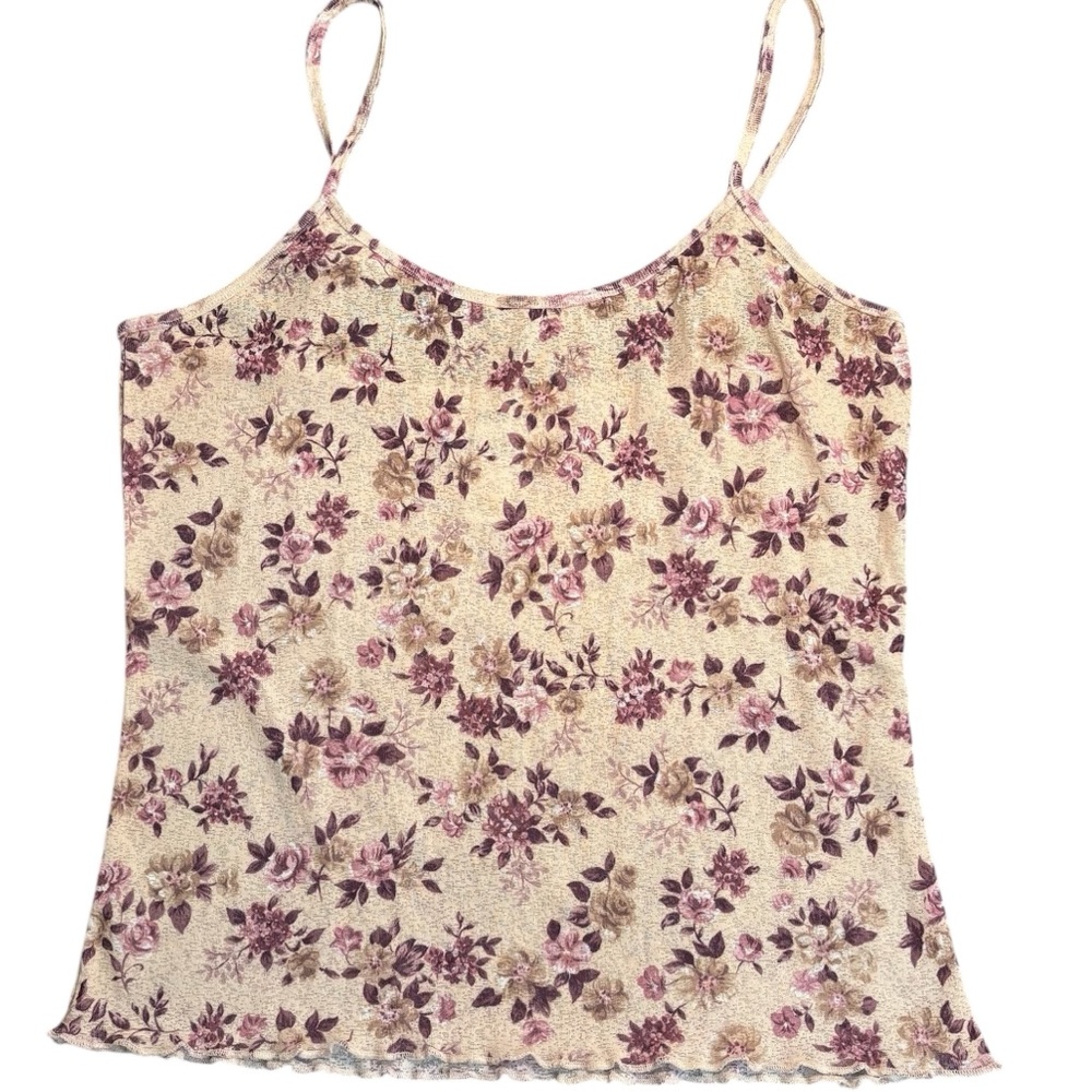 vintage y2k Expressions Lingerie floral camisole, size medium